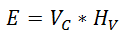 Energy, using Heating Value Volume formula